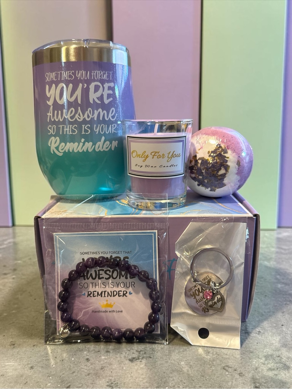 You're Awesome Lavender & Teal Self-Care Bath Gift Set